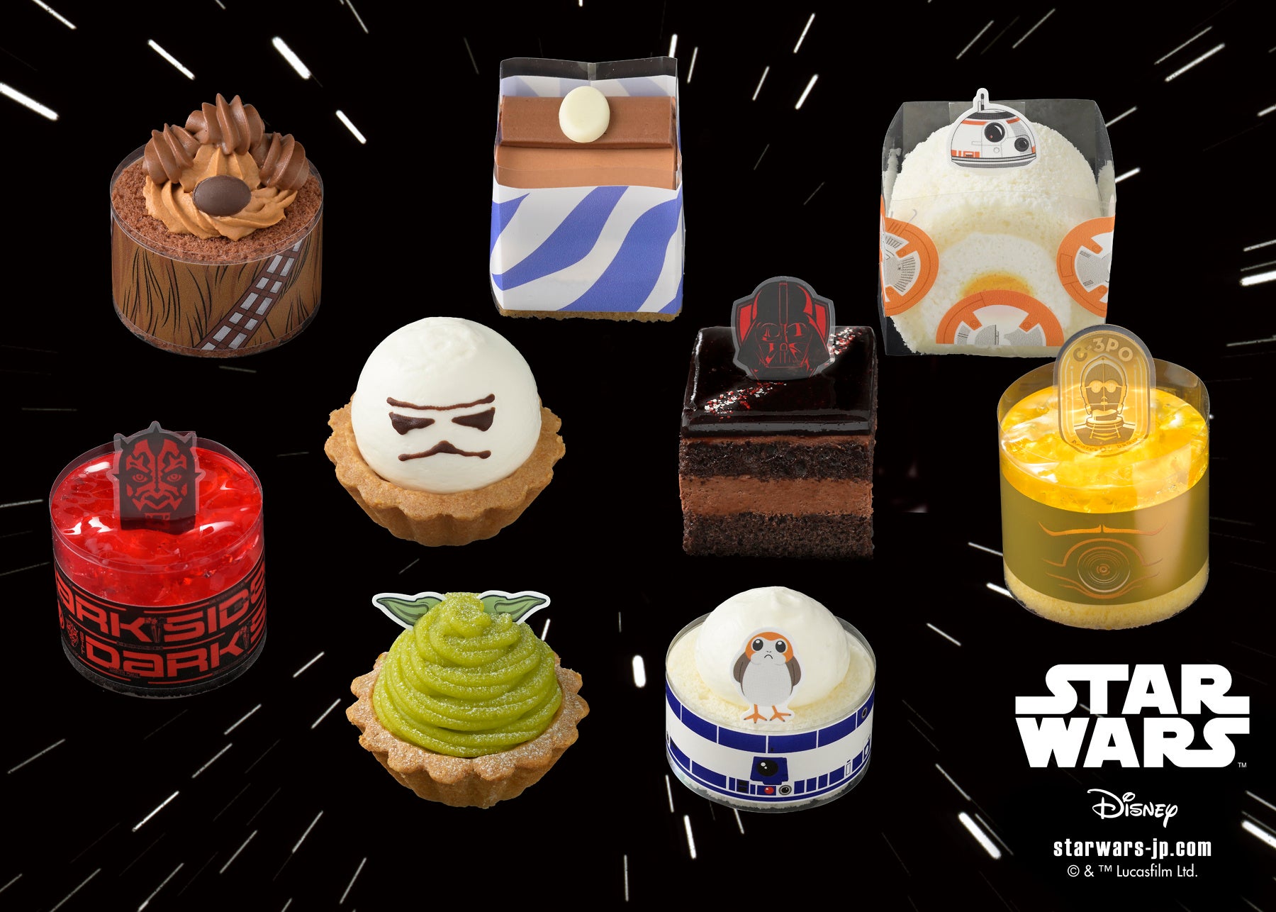 【銀座コージーコーナー】『スター・ウォーズ』の世界観を表現したスイーツが登場！キュートな「グローグー」をデザインしたチョコケーキも！