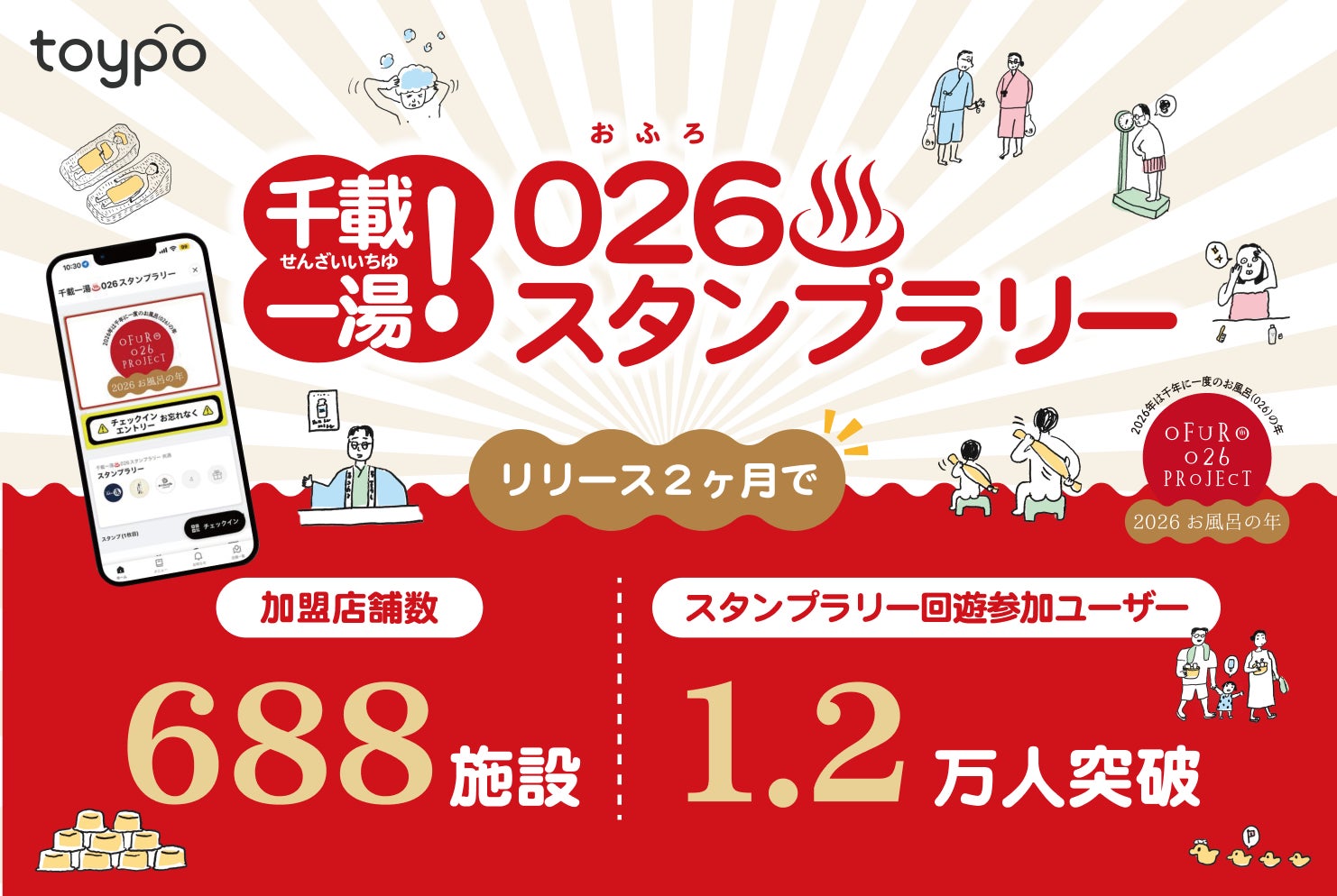 温浴施設の回遊を可視化する。「千載一湯026スタンプラリー」でtoypoが実現した、全国規模でつながる行動データ基盤