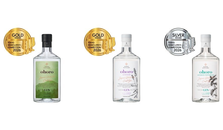 「ohoro GIN」シリーズ、TWSC 2026 で金賞2賞 ニセコの素材を活かしたクラフトジンが評価