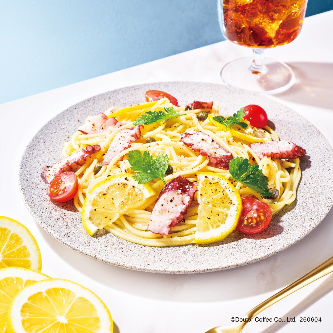 エクセルシオール カフェで6月4日より　初夏のさわやかなパスタ「タコと塩レモンのアーリオ・オーリオ」を発売