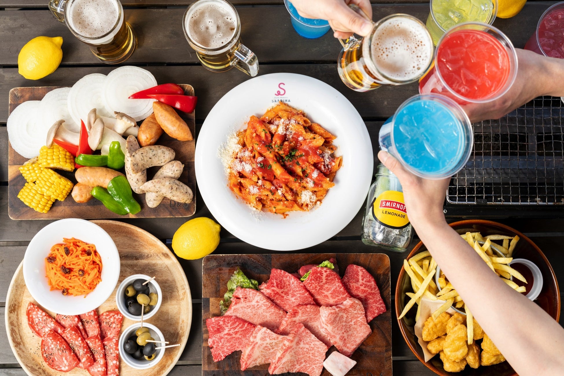 今年はさらにパワーアップ！高崎オーパ7階・屋上テラス【サブリナ ビアガーデン】6月1日よりイタリアンメニューが新登場！上州牛サーロインやピザも加わり、夏のBBQがさらに華やかに