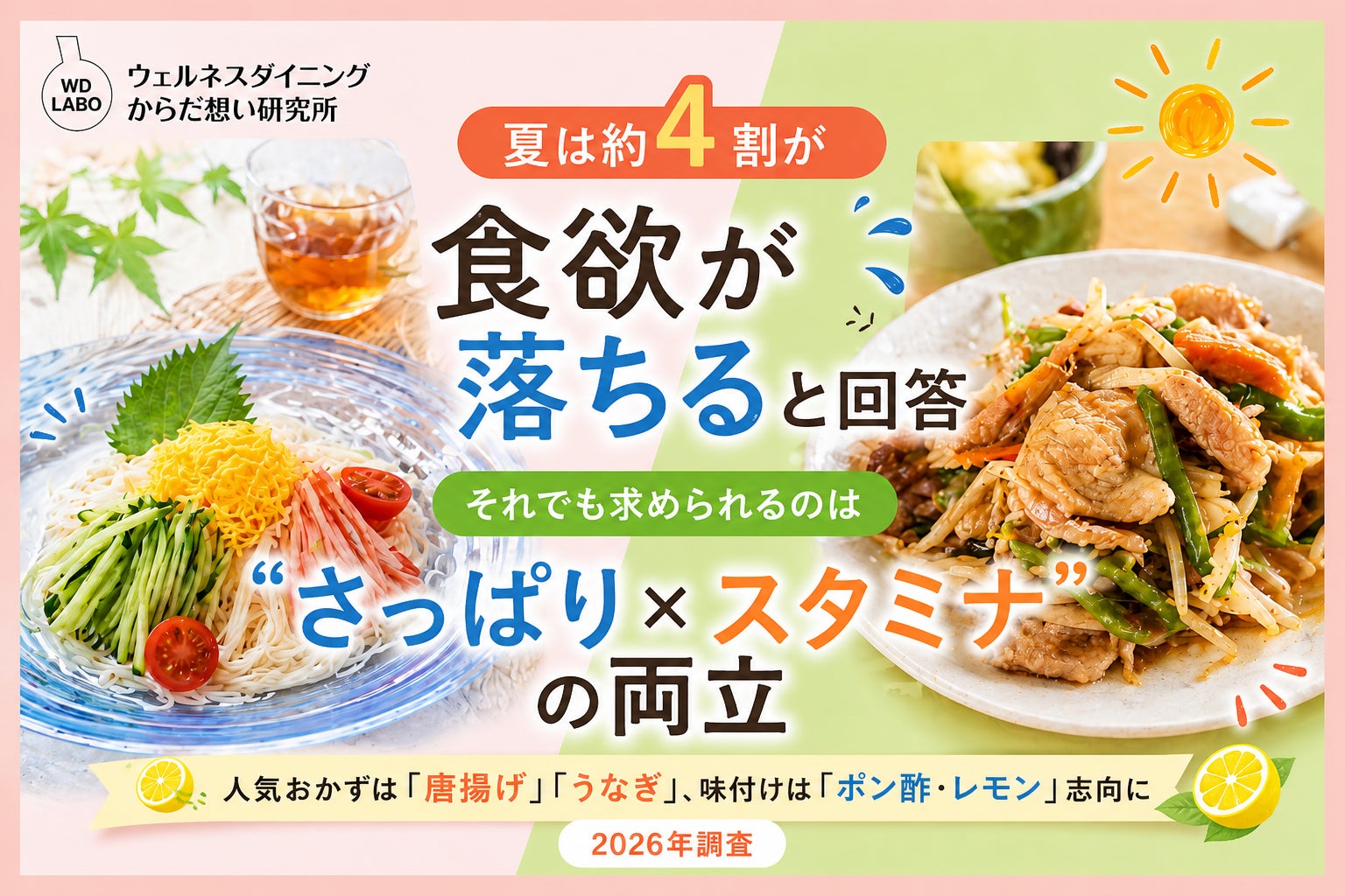 夏は約4割が「食欲低下」求められるのは“さっぱり×スタミナ”の両立