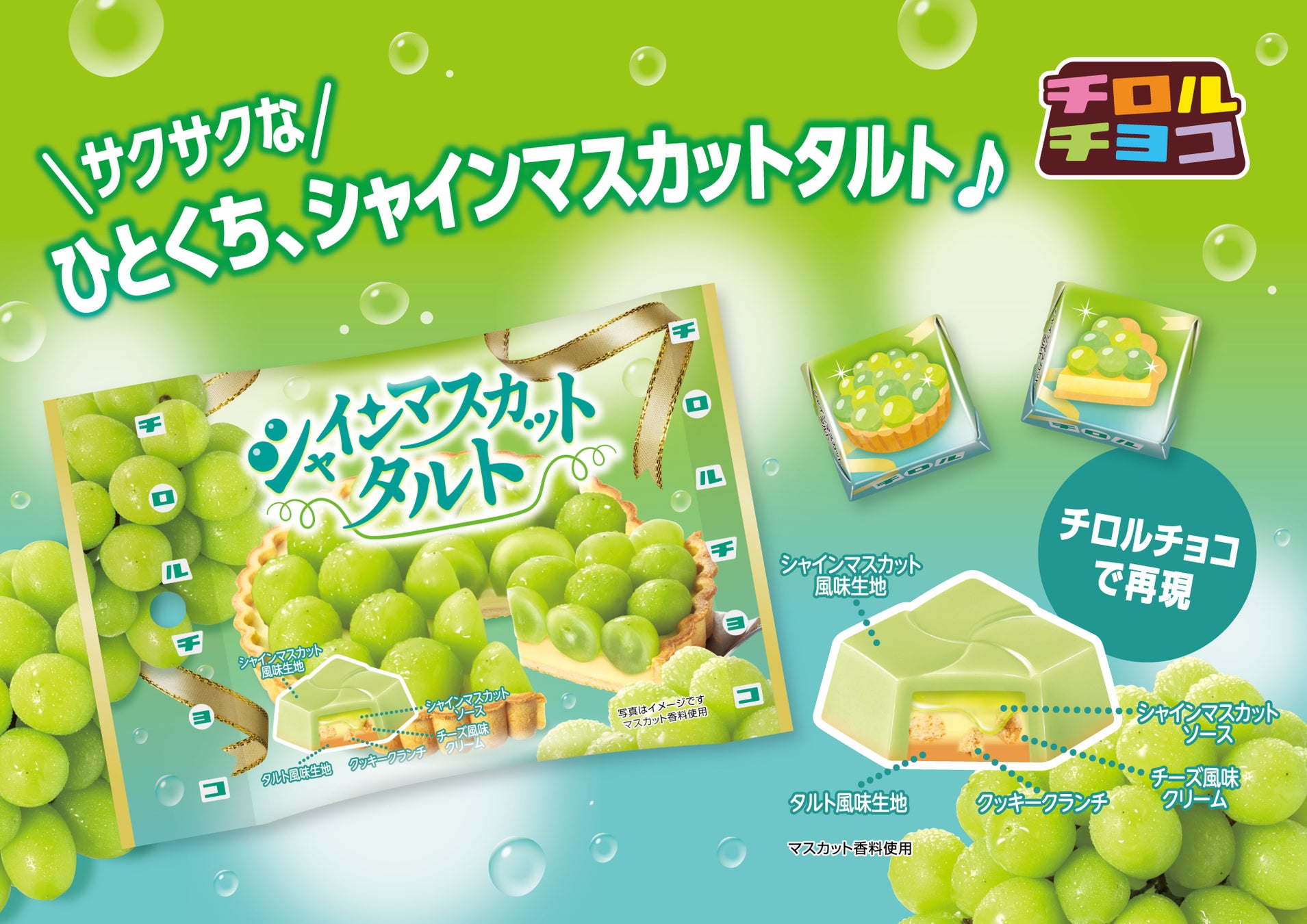 【ひとくちスイーツ】ジューシーなシャインマスカットとサクサク食感！「シャインマスカットタルト〈袋〉」新発売