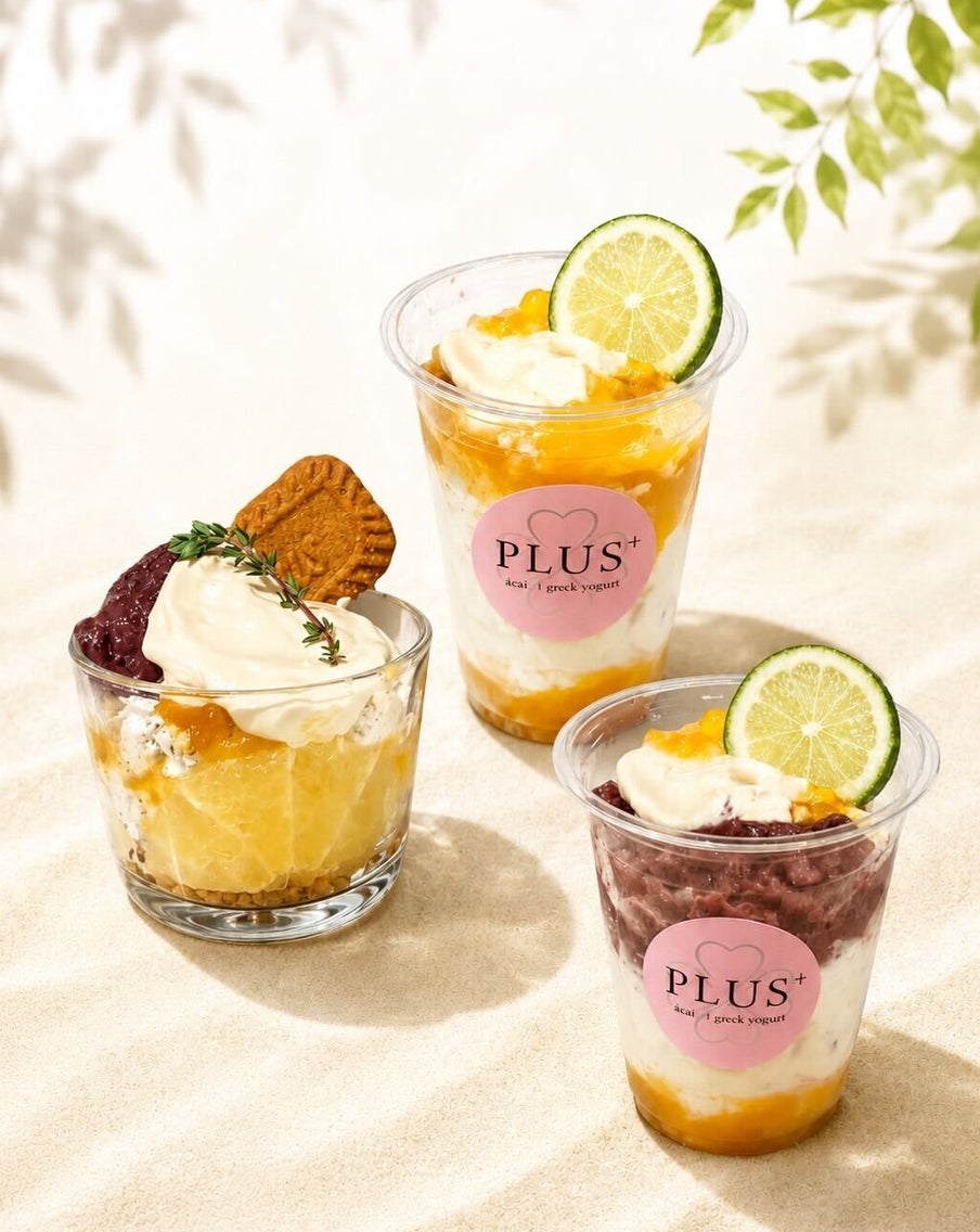 アサイー＆グリークヨーグルト専門カフェ「PLUS」、暑い季節にぴったりの夏限定ボウル＆シェイクの全3種を新発売！