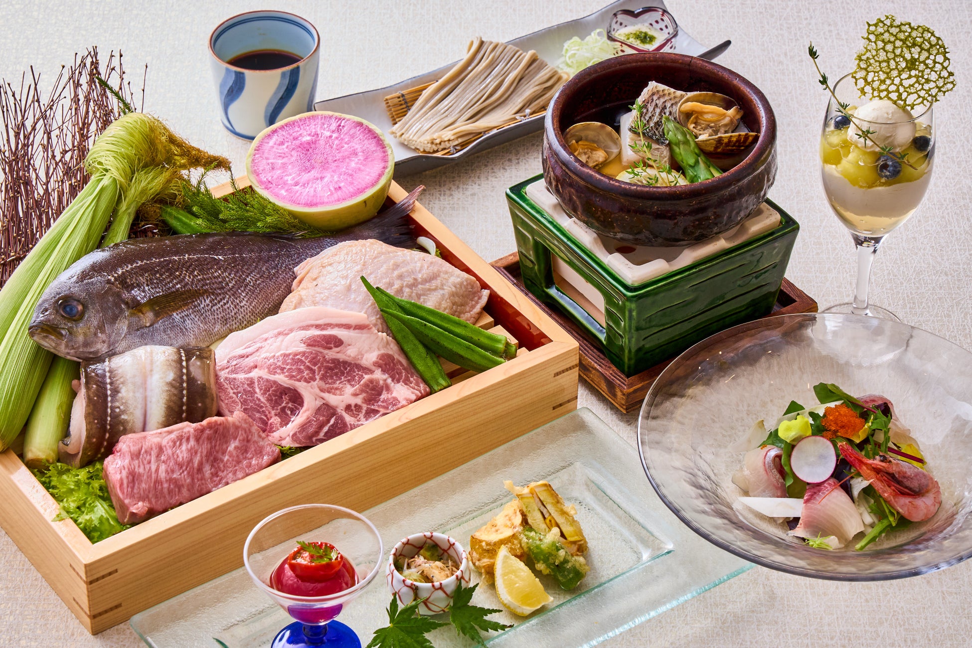 【ホテルメトロポリタン】四季彩茶寮「旬香」～旬を味わい、選ぶ愉しみ～夏の美食「四季彩コース」