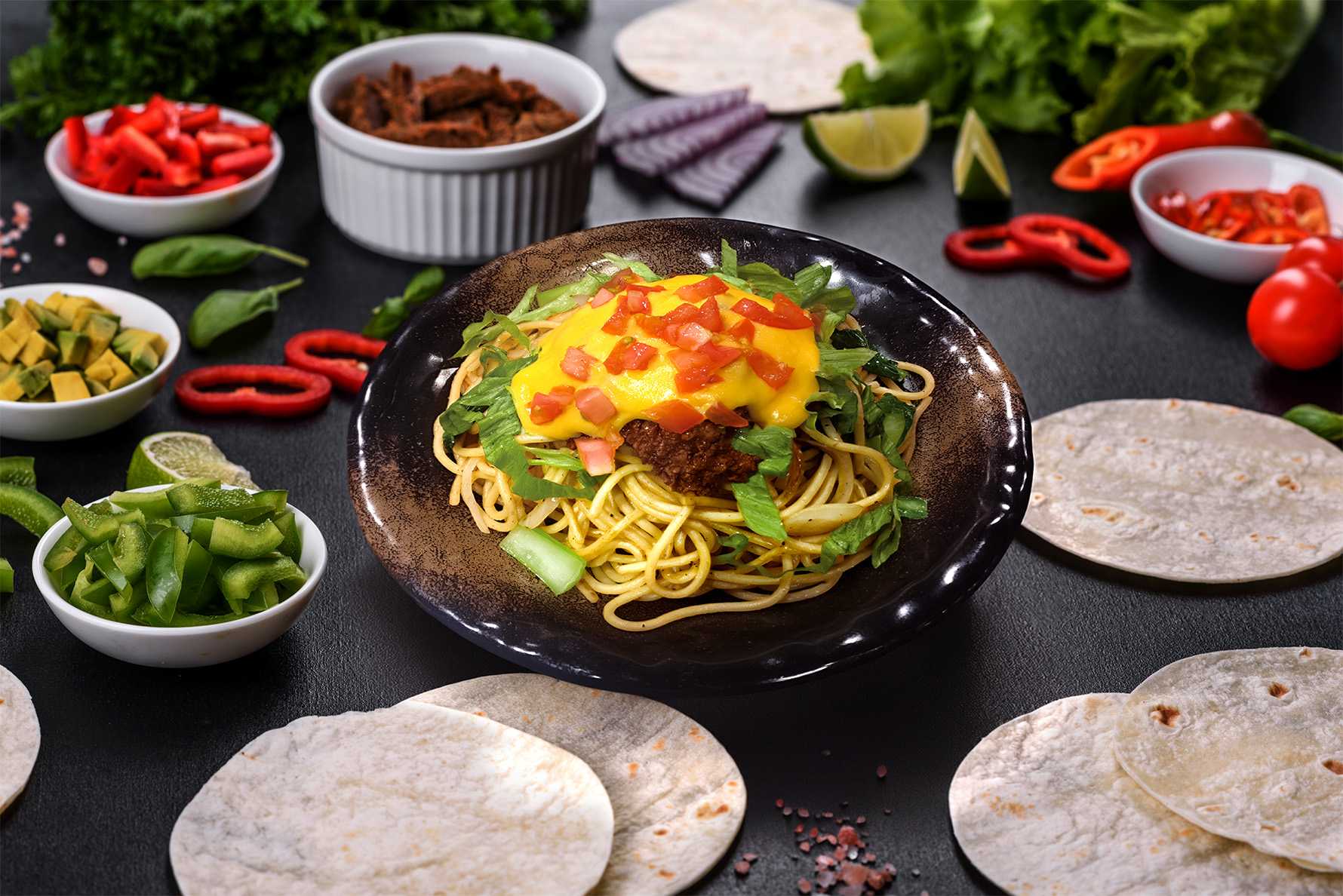 焼きスパゲティ専門店「ロメスパバルボア」期間限定スペシャルスパゲティ 「TACOスパゲティ」