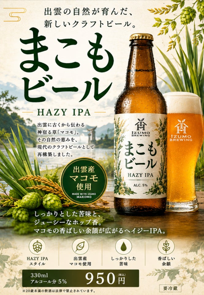Prtimes Makomo Beer Press Release 2026　出雲産まこもを使用した新クラフトビール「まこもビール」誕生〜