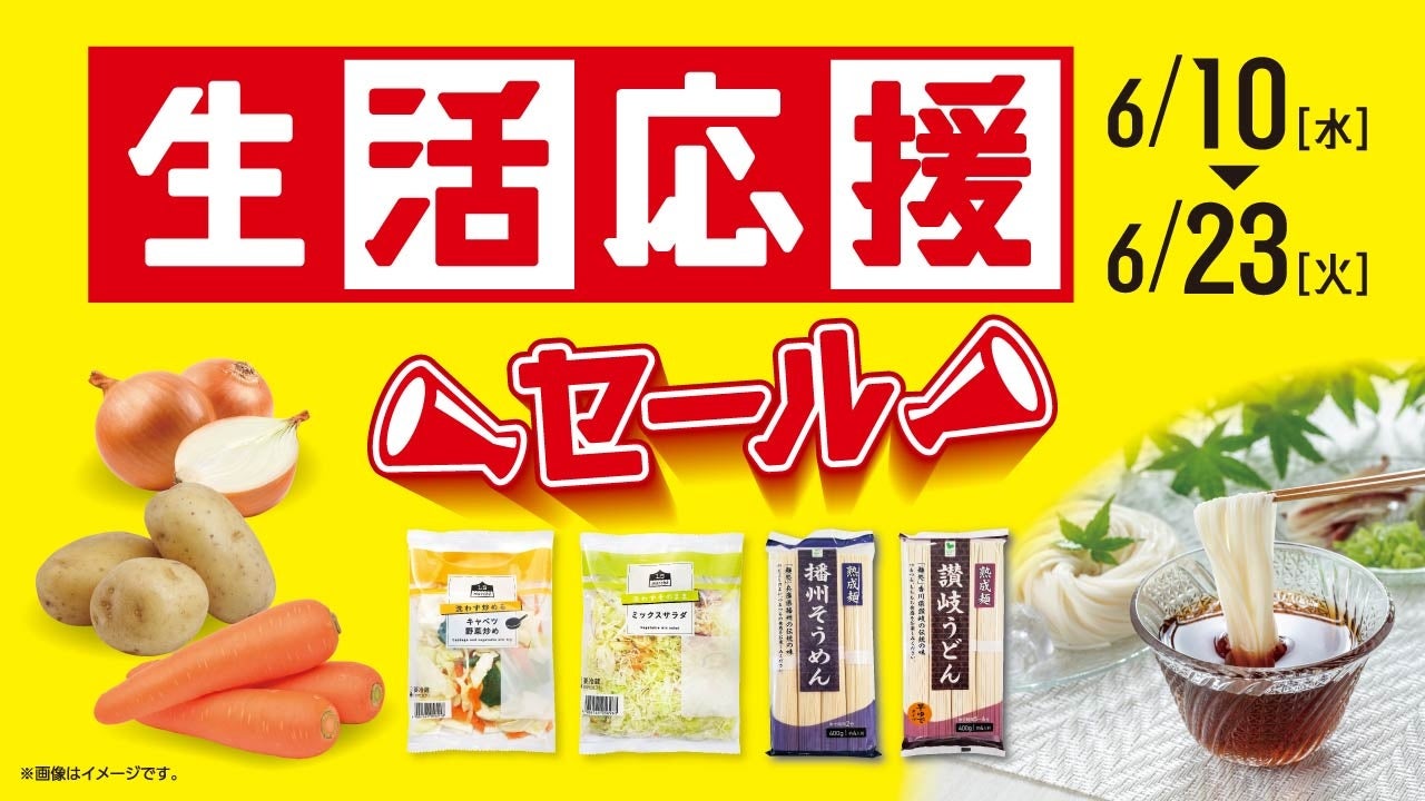 【ローソンストア100】6月の生活応援セールを開催　初夏に需要が高まる麺類や調味料などがお買い得 2026年6月10日(水)より2週間開催