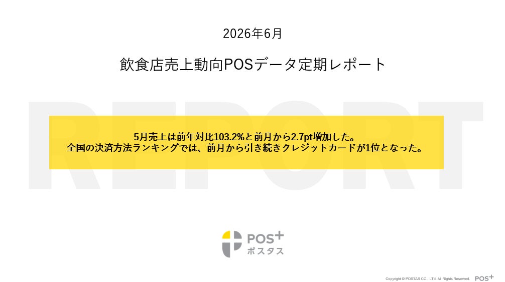 クラウド型モバイルPOSレジ「POS＋（ポスタス）」飲食店売上動向レポート2026年6月