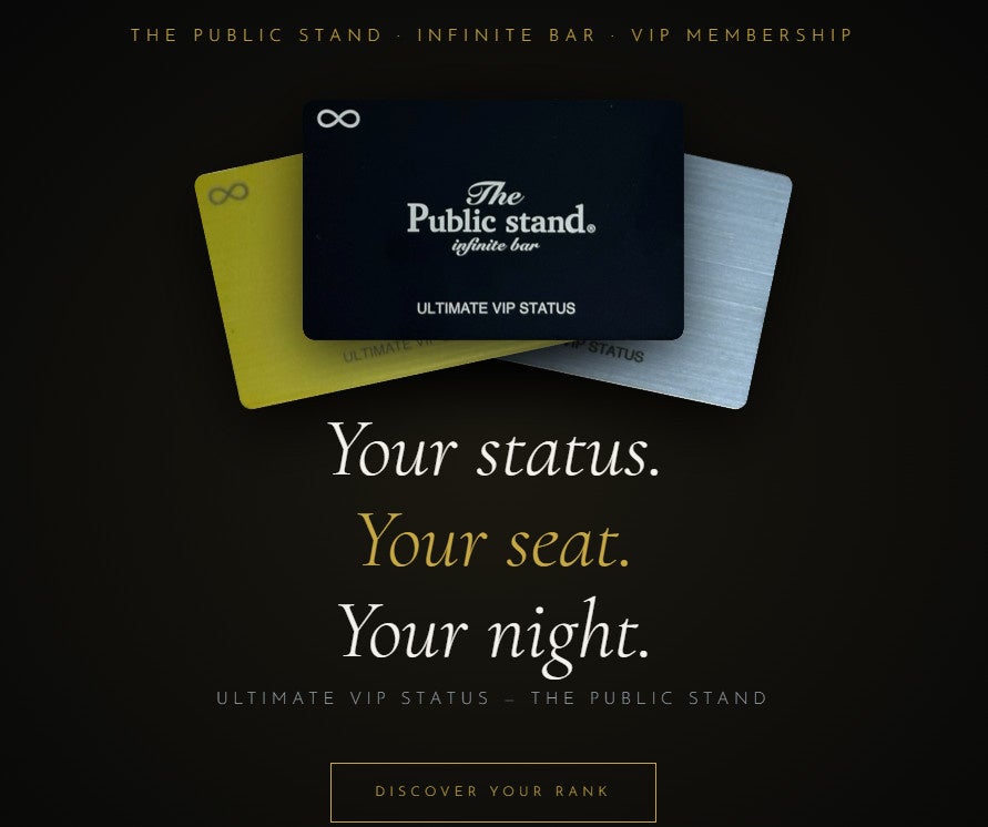 The Public Stand、上位顧客向けVIPカードプログラムを新設。3ランク制で特典差別化