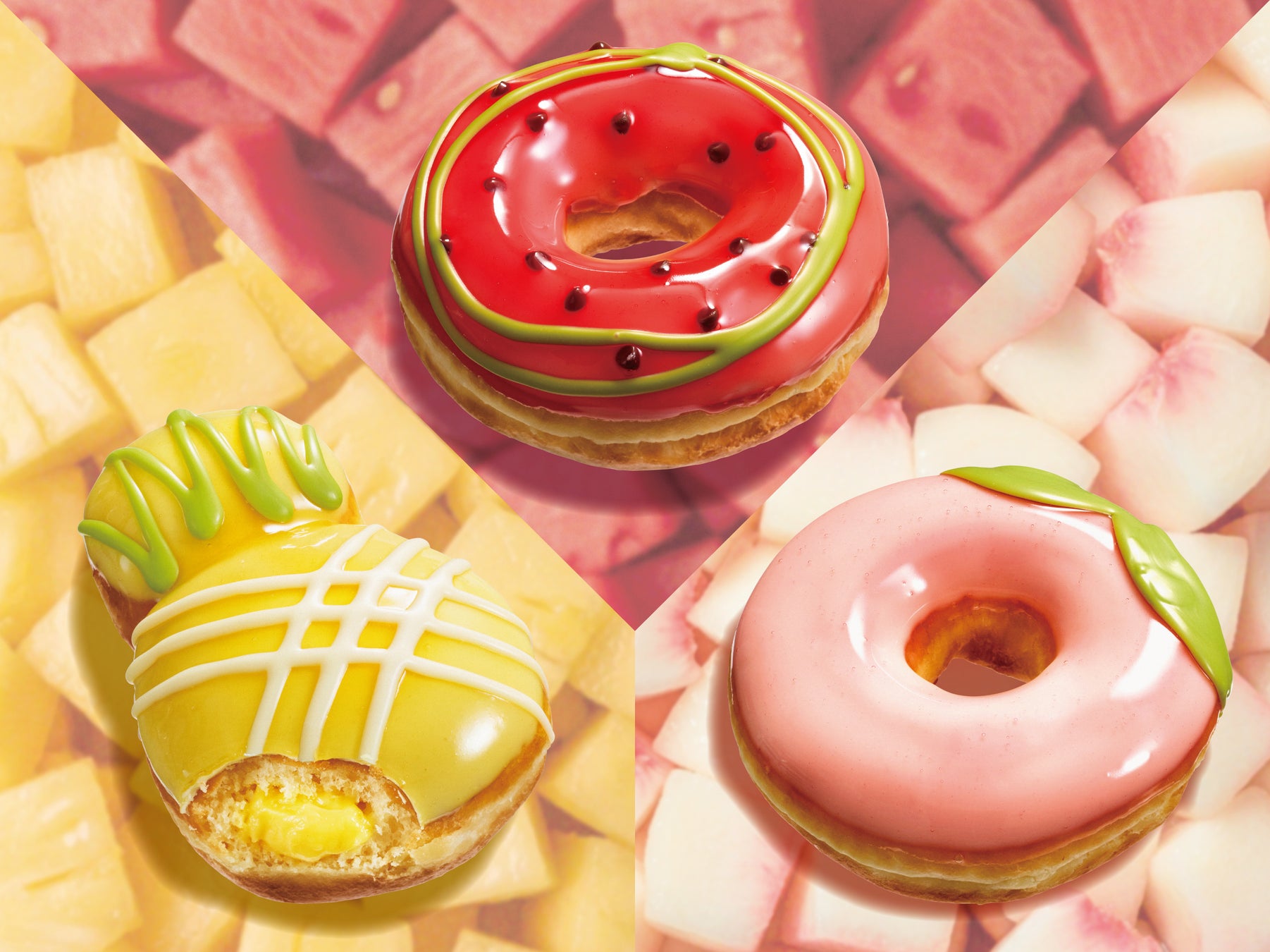 夏に食べたくなる人気のフルーツがドーナツに！ツヤっとみずみずしい果実感を表現した“冷やしてもおいしい”夏ドーナツ3種が新登場！2026年6月24日（水）より期間限定で販売