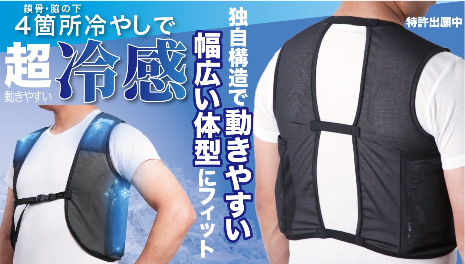 どんな体型でもフィットする独自構造の保冷ベスト「オールフィットセパクール」新発売！