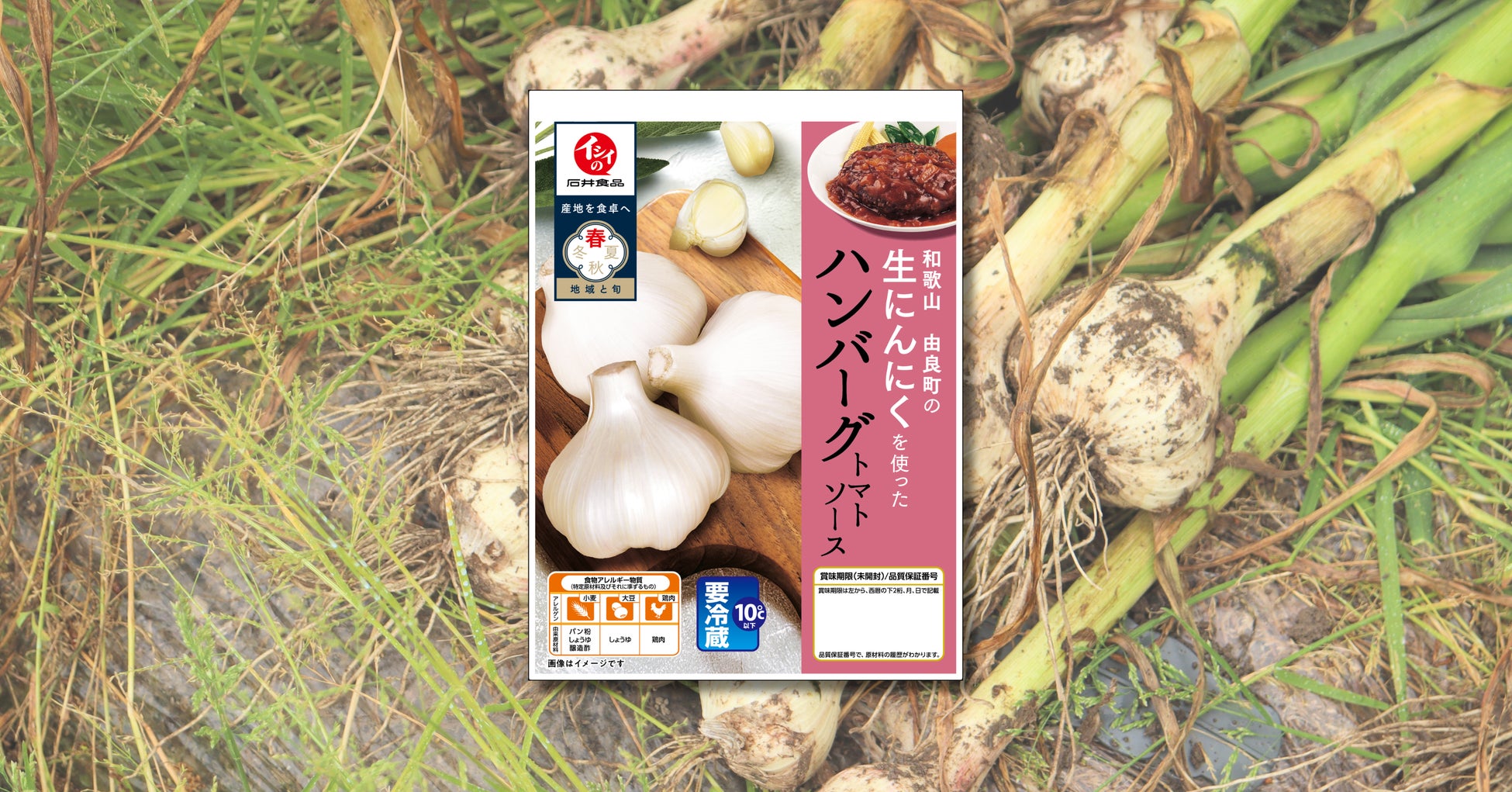 【石井食品】にんにくのイメージを覆す、甘みとまろやかなコク 「和歌山由良町の生にんにくを使ったハンバーグ トマトソース」6月21日（日）より全国発売