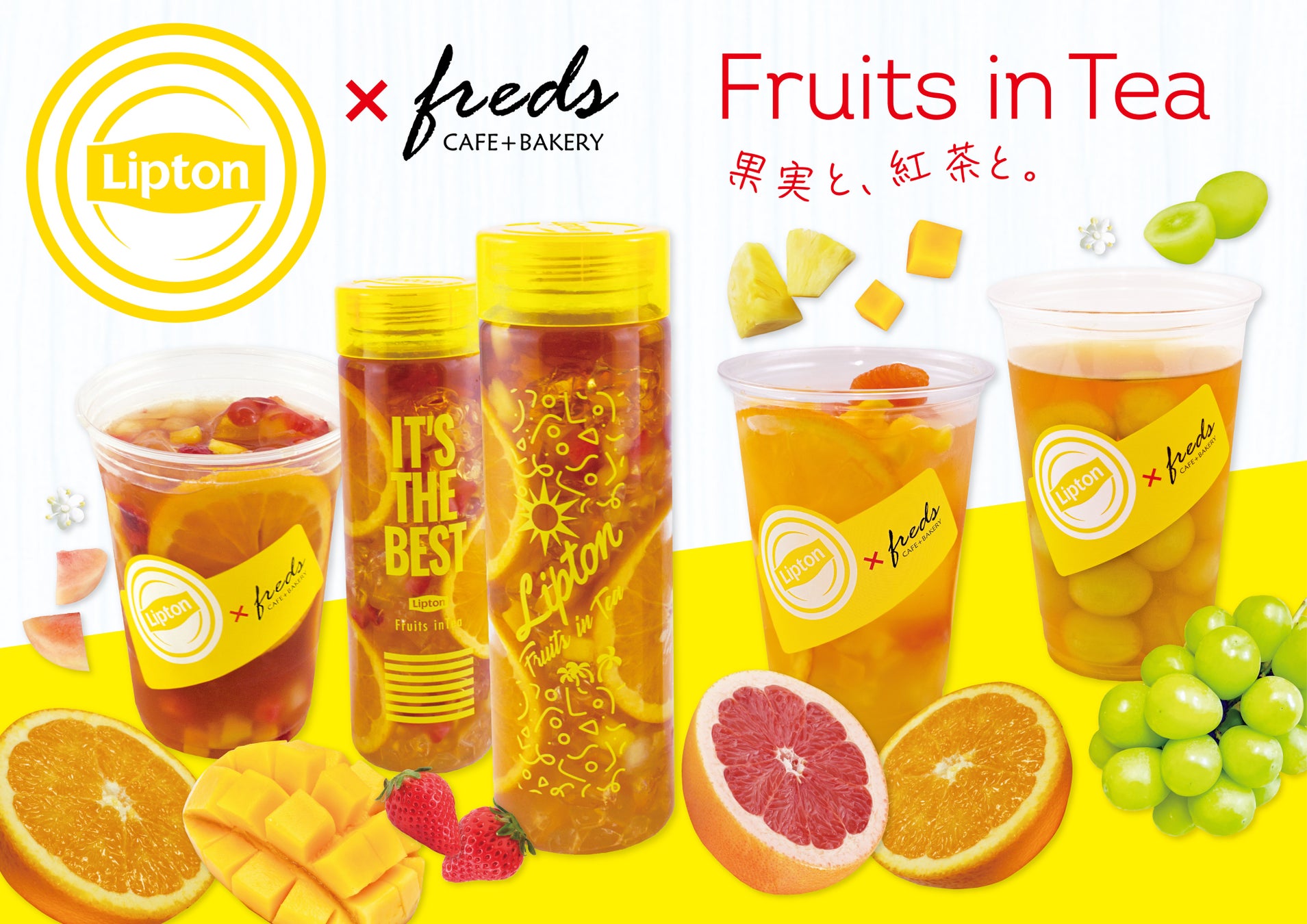 【フレッズカフェ】＼リプトン×フレッズカフェが再コラボ／大人気コラボが今夏も開催！新作「フルーツインティー　グリーン」や「むっちゃシャインマスカットティー」などフルーツたっぷりのメニューも登場！