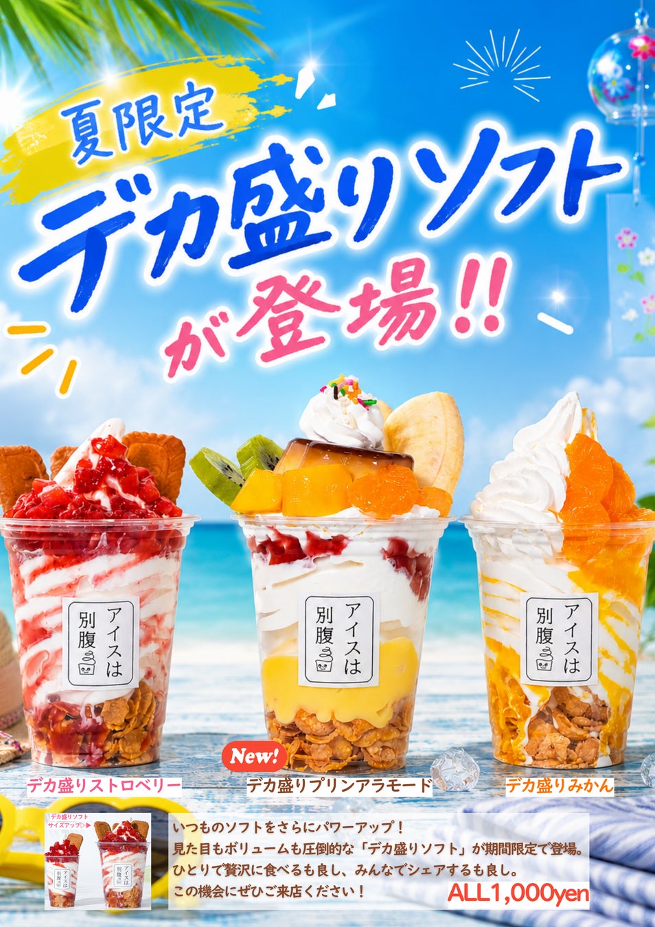 【アイスは別腹】7月3日は「ソフトクリームの日」見た目もボリュームも圧倒的な「デカ盛りソフト」が夏限定で登場〜8月31日(月)まで販売〜