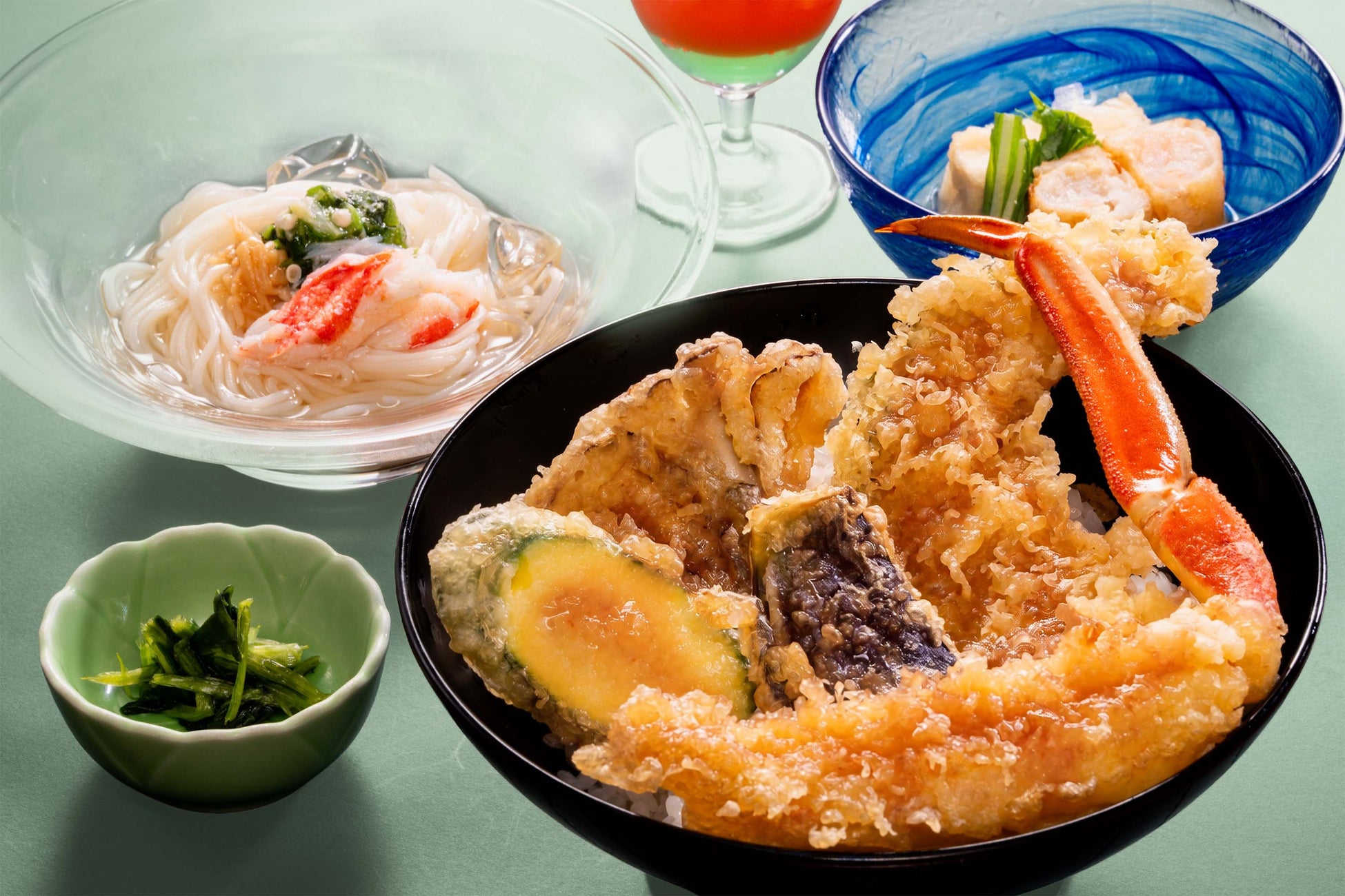 【札幌かに本家・名駅前】残暑を乗り越える、かに天丼とかにそうめんの夏彩(なついろ)ランチを期間限定で提供開始。