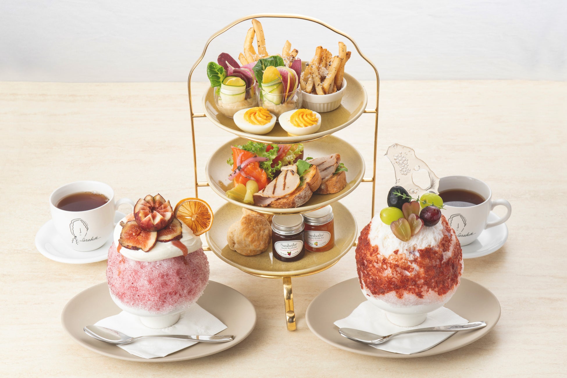 ニューヨークレストラン「サラベス」表参道店 吉祥寺のかき氷専門店「氷屋ぴぃす」とコラボ、2期にわけ、秋の味覚を楽しむスペシャルセットを販売
