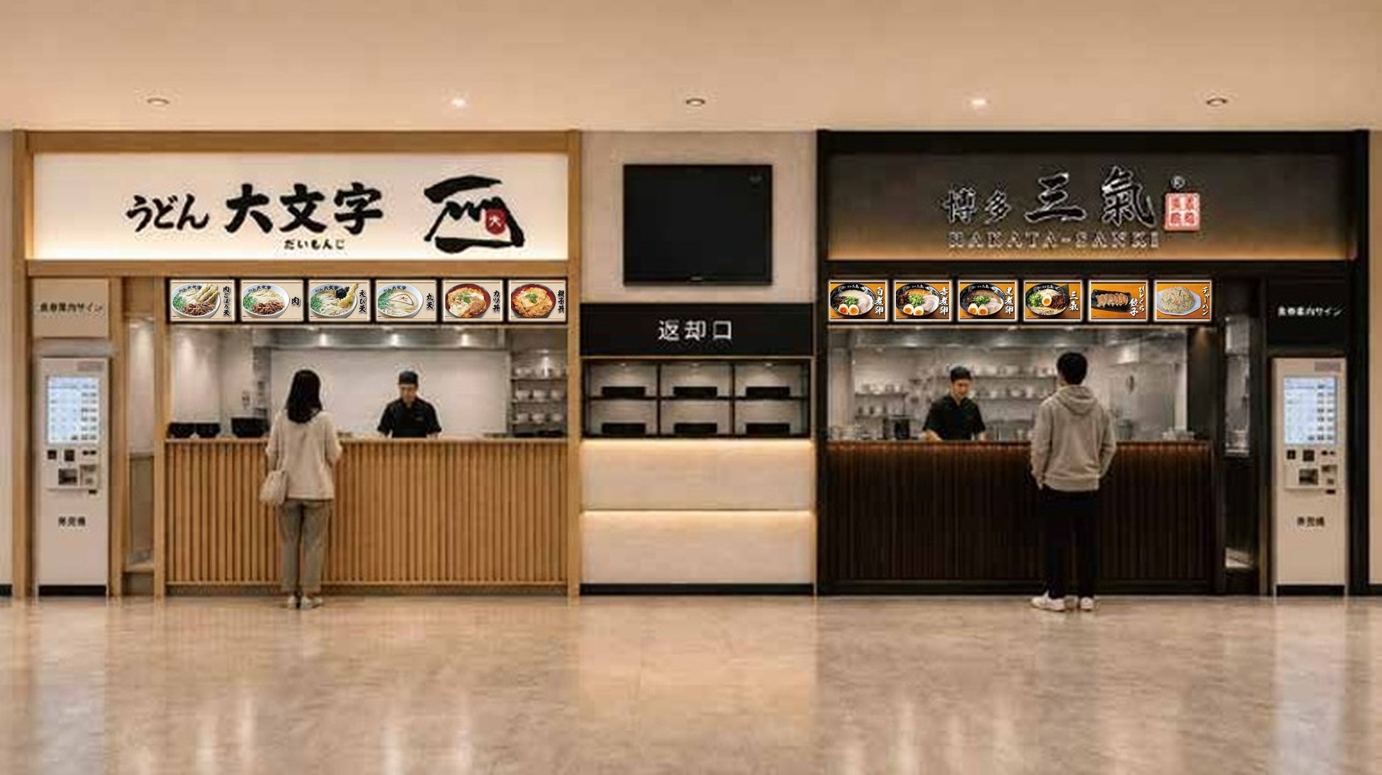 「イオン福岡東ショッピングセンター」第2弾リニューアル、博多三氣とうどん大文字が9月11日オープン
