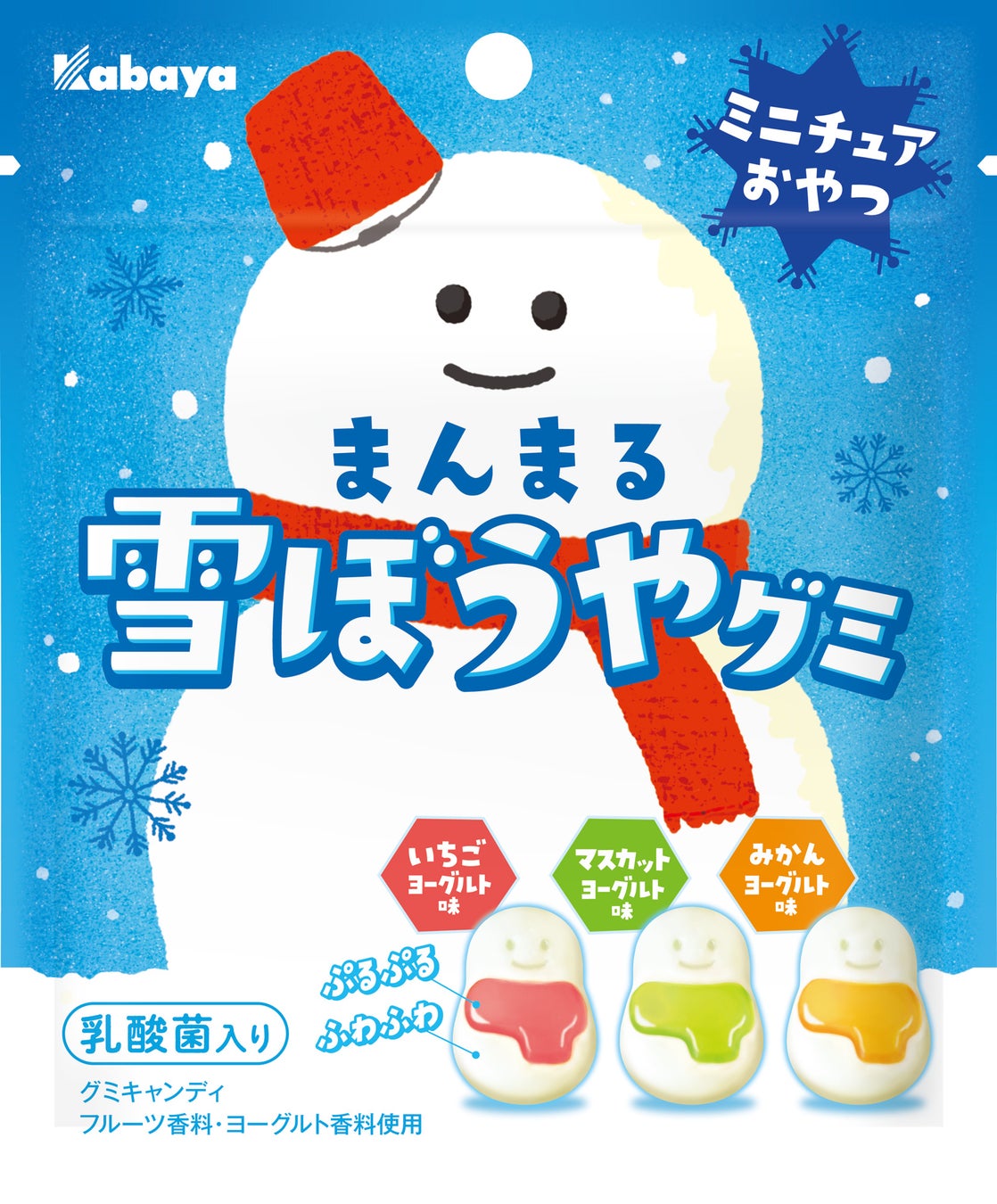 冬の風物詩ミニチュアおやつ『まんまる雪ぼうやグミ』『雪ふるいちごグミ』