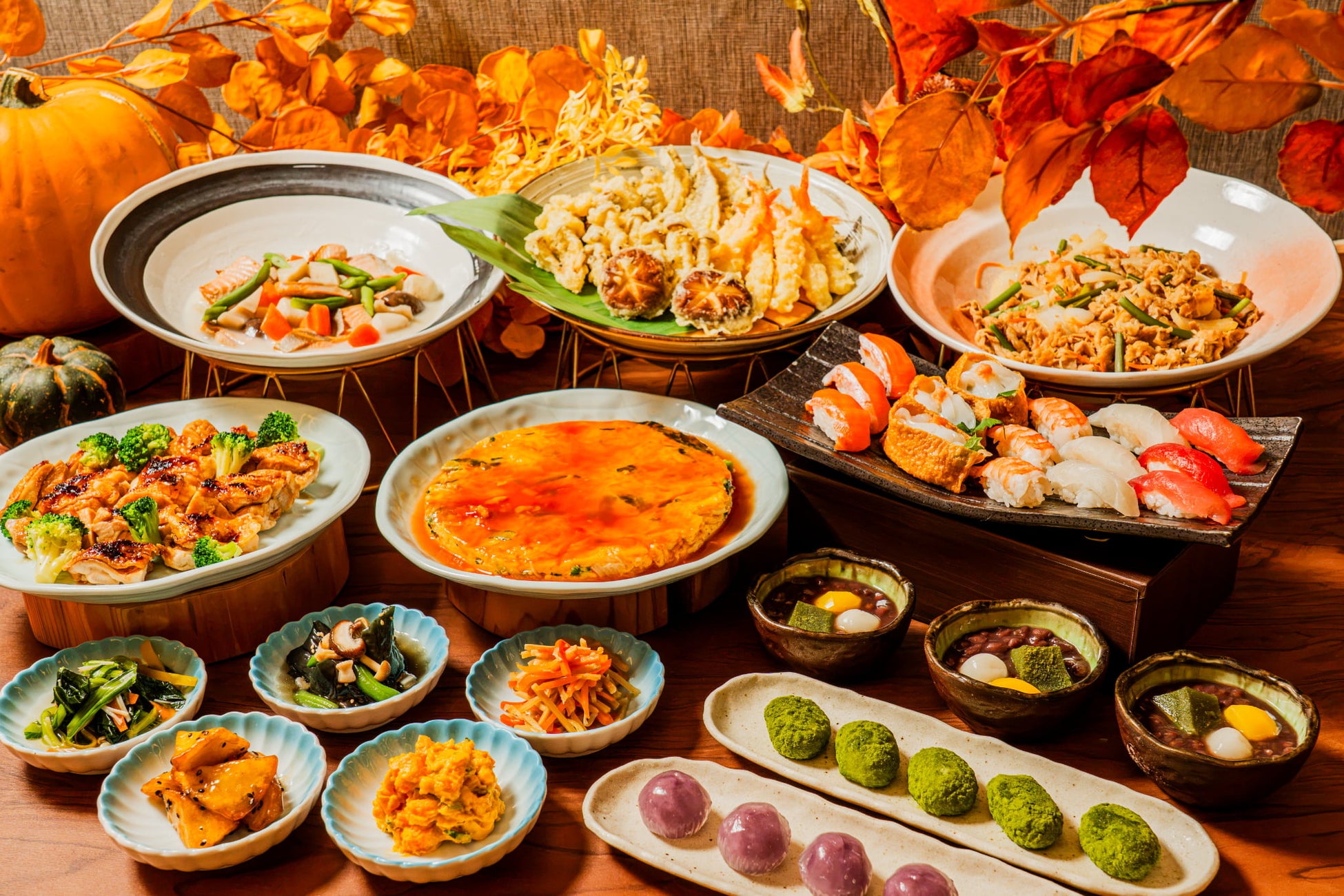秋刀魚、銀鮭、きのこ、栗、さつま芋、旬の味覚が彩り豊かの「秋の味覚ランチブッフェ」＆「季節の会席料理」を9月より開催｜沖縄・ラグナガーデンホテル